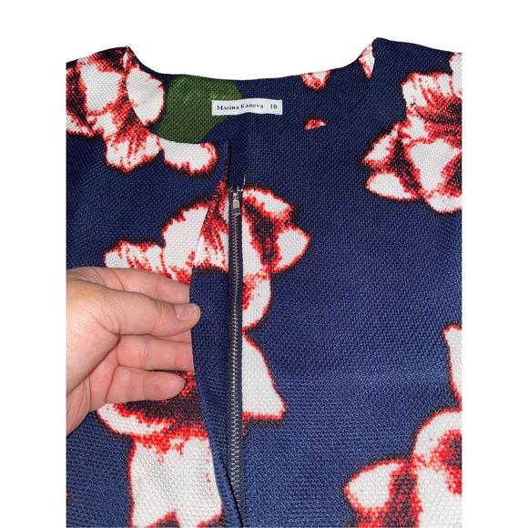 New Marina Kaneva Floral Zip Up Tie Waist Top 10 - Picture 3 of 9